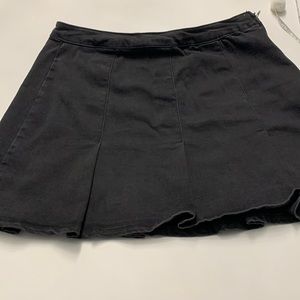 SO Girls High Rise Black Denim Pleated Tennis Skirt  Size